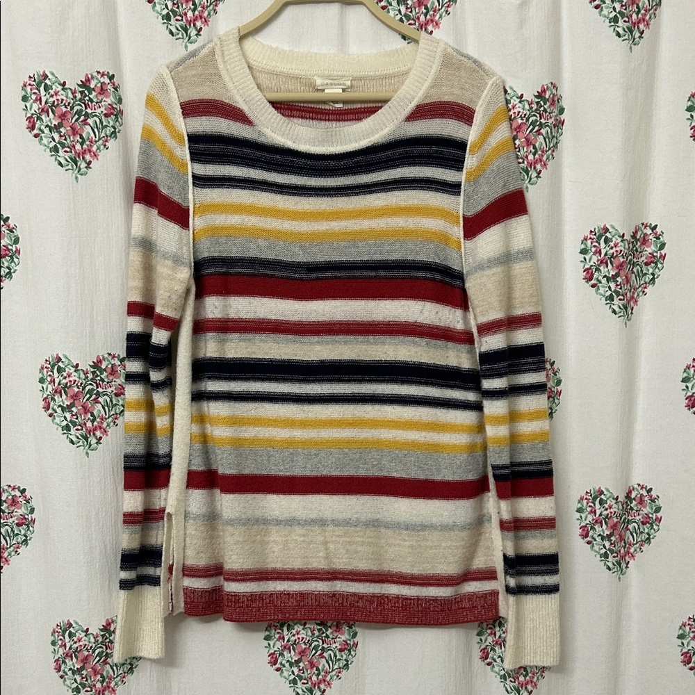 Caslon Multicolor Striped Crew Neck Sweater